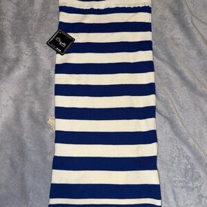 MINKPINK Navy and White Striped Pencil Skirt